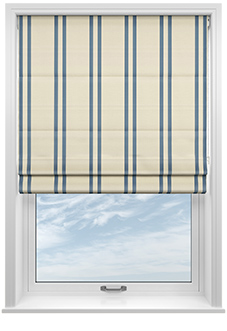 Adelaide, Winnies Stripe Raffs Blue - Roman Blind